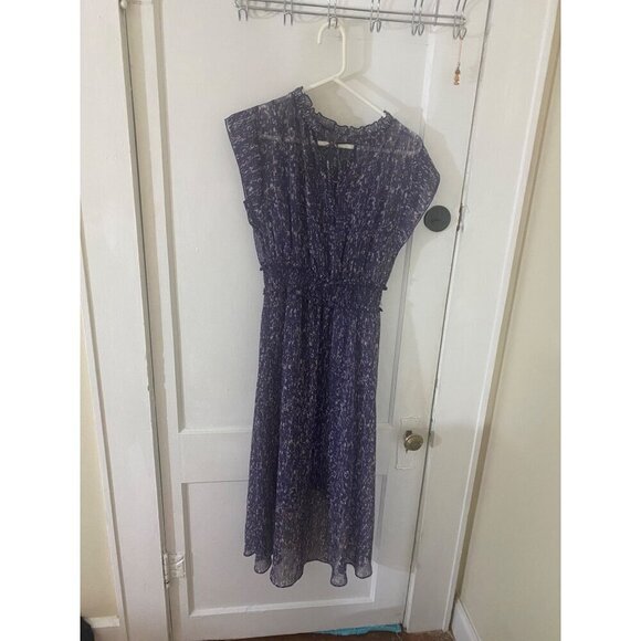 Simply Vera Vera Wang Women's Purple Floral Chiffon Maxi Dress - Medium - Picture 2 of 13